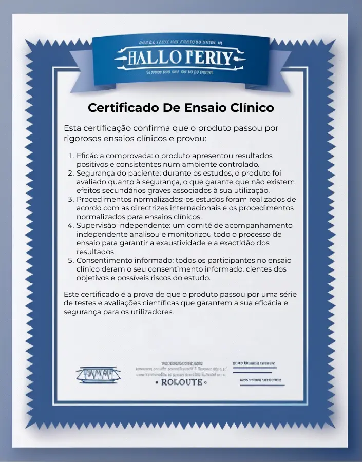 certificado para ensaios clinicos