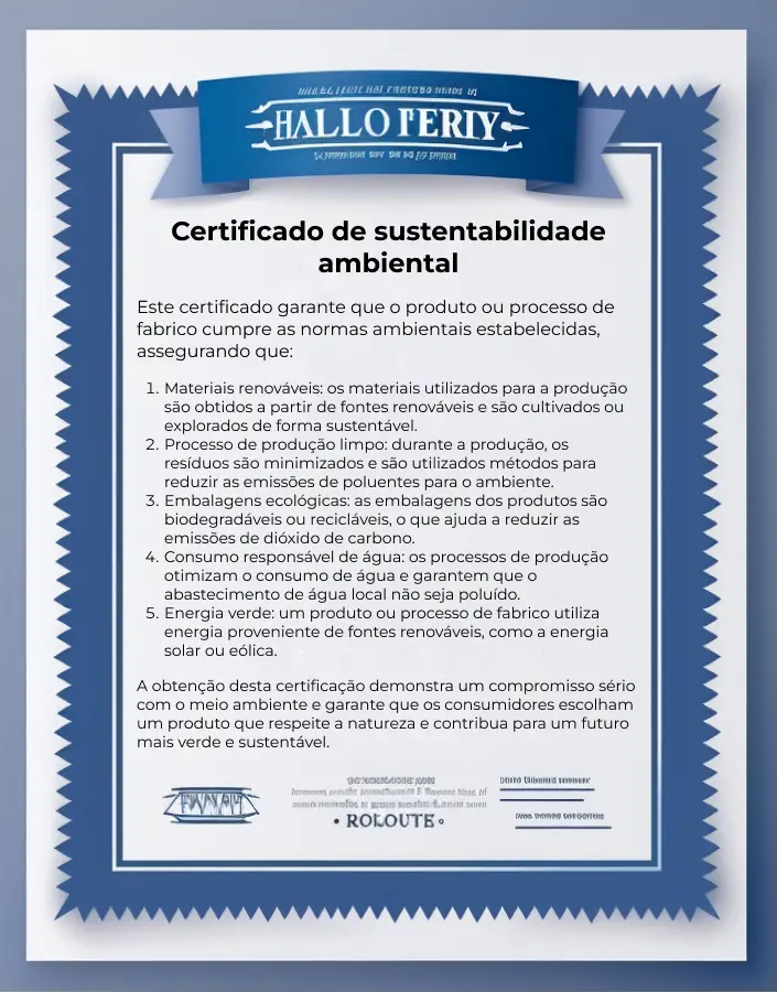 certificado de sustentabilidade ambiental